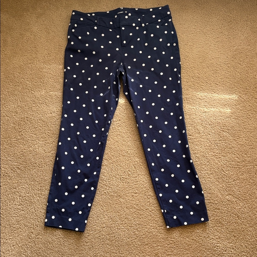 Old Navy Navy Blue Pixie Polka Dot Ankle Jeans